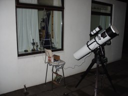 The telescope, camera and laptop